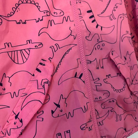 Carter’s Pink Rain Jacket w/ Blue Dinosaur Print Girls 10 - Picture 4 of 6